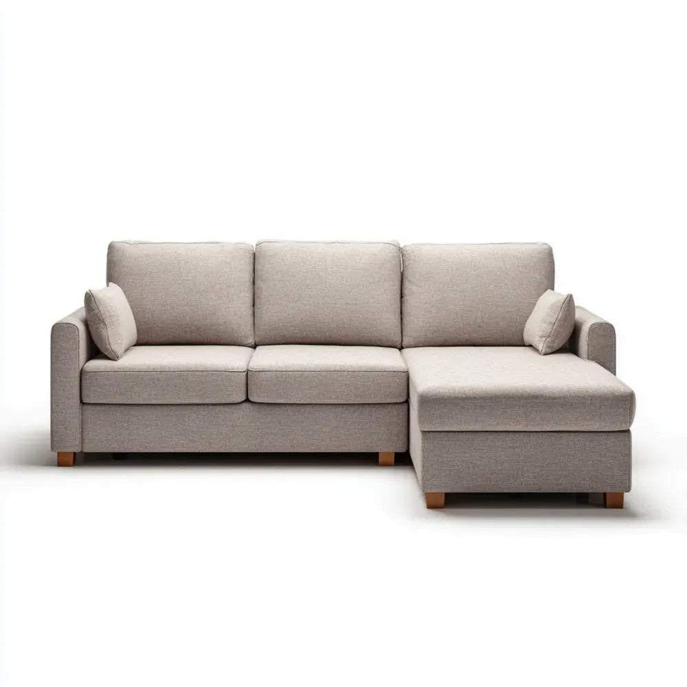 Sectional Sofa Fabric Upholstery 200x140x85 cm – Light Gray – Modern Design