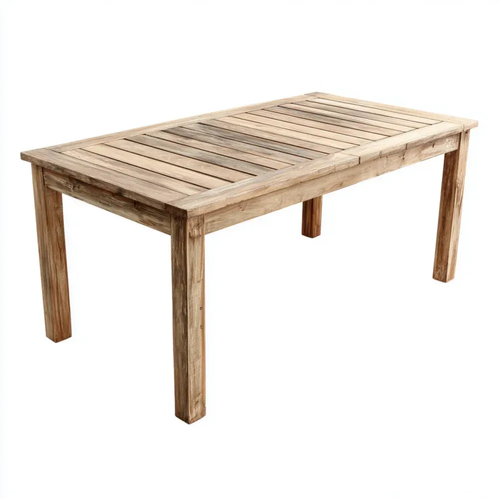 Dining Table Solid Wood 180x90x75 cm - Natural Finish - Rustic Design