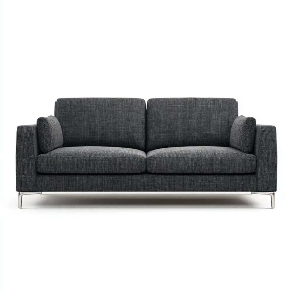Sofa Set Fabric Upholstered 200x90x85 cm - Dark Gray - Contemporary Design